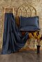 3 Pieces 100% Cotton Begonia Pique Bedspread and Pillowcase Set Navy Blue