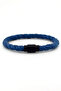 Men's Blue Rope Black Metal Magnetic Clip Bracelet Bt388 - 2