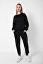 Women's Black Cotton Pajama Set - 2