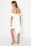 Ecru Lined Bias Tape Woven Short Wedding/Wedding Stylish Evening Dress Tprss23El00348 - 5