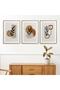 Natural Wooden Framed 3-Piece Painting Set Hpn108
