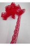 Lycra Free Nylon Lace Ribbon 3 Cm Width Red (POMEGRANATE FLOWER) Lace Ribbon Edge Model 10 Mt - 3