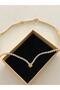 Steel Clover Model Waterway Zircon Stone Necklace - 3