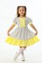 Yellow Butterfly Patterned Frilly Girl's Dress
