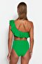 Yeşil Hipster Yüksek Bel Bikini Altı TBESS21BA0057 - 6