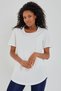 Women's Off-White Oval Skirt Wide Collar 100% Cotton Short Sleeve T-Shirt