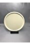 30 Cm Matte Cream Metal Round Tea, Coffee, Cake Serving Tray Decorative Presentation Tray