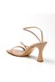 Women's Summer Nude Faux Leather Heeled Shoes Heeled Shoes Mirror Heel - 2
