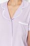 Lilac 100% Cotton Piping Detailed Shorts Knitted Pajamas Set Thmss20Pt0406 - 5