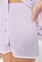 Lilac 100% Cotton Piping Detailed Shorts Knitted Pajamas Set Thmss20Pt0406 - 6