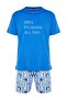 Dark Blue Unisex Regular Fit Printed Shorts Pajamas Set TMNSS23PT00000 - 7