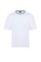 Basic Beyaz Relaxed/Rahat Kesim Triko Bant Dokulu Pike T-Shirt TMNSS23TS00079 - 7