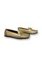 Women's Gold Ballerina Light Comfortable Sole Leather Skin Shoes - 2