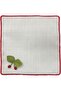 6-Piece Needle Embroidered Hand Embroidered Cherry Detailed Red Linen Presentation Napkin - 3