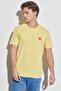 Regular Fit Regular Cut 100% Cotton Crew Neck Yellow T-Shirt - 2