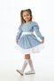 Blue Polka Dot Print Ruffled Girl's Dress - 5