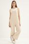 Women's Cream Strap Loose-Cut Athlete Jumpsuit - 3