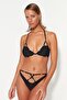 Black Cut Out Detailed High Leg Bikini Bottom Tbess23Ba00014 - 2