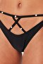 Black Cut Out Detailed High Leg Bikini Bottom Tbess23Ba00014 - 5