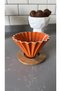 V60 Ahşap Standlı Dripper - Turuncu - 5