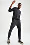 Carrot Fit Recycled Sweatpants with Lace Detail