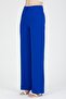 Women's Cobalt Blue High Waist Pleated Fabric Palazzo Pants - 5