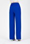 Women's Cobalt Blue High Waist Pleated Fabric Palazzo Pants - 6