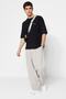 Siyah Oversize %100 Pamuklu Minimal Yazı Baskılı T-Shirt TMNSS23TS00084 - 5