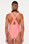 Pembe Halter Yaka Cut Out Detaylı Normal Paça Mayo TBESS23MA00319 - 6