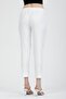 Women's Ecru Elastic Waist Double Pocket Carrot Cut Fabric Trousers - 5