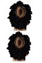 Women's Economical Black Velvet 2-Piece Knob Buckle Set