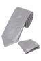 Boy's Plain Satin Gray Tie and Handkerchief Set 03-14 Years Single Size 120x5cm