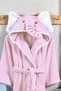 Pink Elephant Hooded Baby Bathrobe Cotton Girl's Bathrobe with Animal Figures - 2