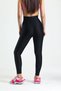 High Waist Thick Belt Shiny Disco Leggings-black - 8