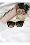 Jones Square Design Brown-leopard Women's Sunglasses