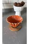 V60 Ahşap Standlı Dripper - Turuncu - 3