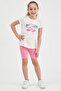 Girl's Flamingo Printed Short Sleeve T-Shirt