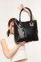 Black Women's Crocodile Pattern Wallet Large Shoulder Bag - 7