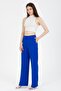 Women's Cobalt Blue High Waist Pleated Fabric Palazzo Pants - 2