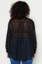 Black Woven Sleeves Elastic Chiffon Shirt TBBSS23AX00018 - 6