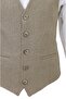 Men's Vest V-Neck Beige Herringbone 50481 - 4