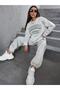 Women's Gray Arizona Bottom Top Tracksuit Set Oversize Crew Neck - 6