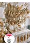 Gold Happy Birthday Full Adult Party Set Gold White Gray Metallic Balloon Chain Gold Background