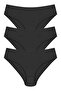 Women's Black Cotton High Waist Panties 3-Piece