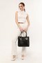 Black Women's Crocodile Pattern Wallet Large Shoulder Bag - 6