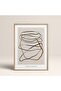 Boho Bohemian Linear Linear Modern Abstract Art Painting with Frame