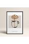 Boho Bohemian Linear Linear Modern Abstract Art Painting with Frame