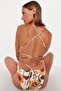 Floral Patterned Square Collar High Leg Swimsuit TBESS23MA00311 - 6