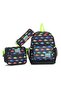 23324 Car Patterned Two-Compartment 3-Piece Kindergarten Bag Set