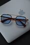 Small Square Small Square Retro Vintage Unisex New Design Blue Glass Sunglasses